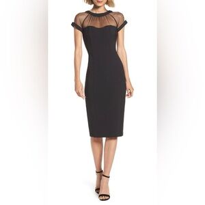 Maggy London Black Sheer Yoke Dress
